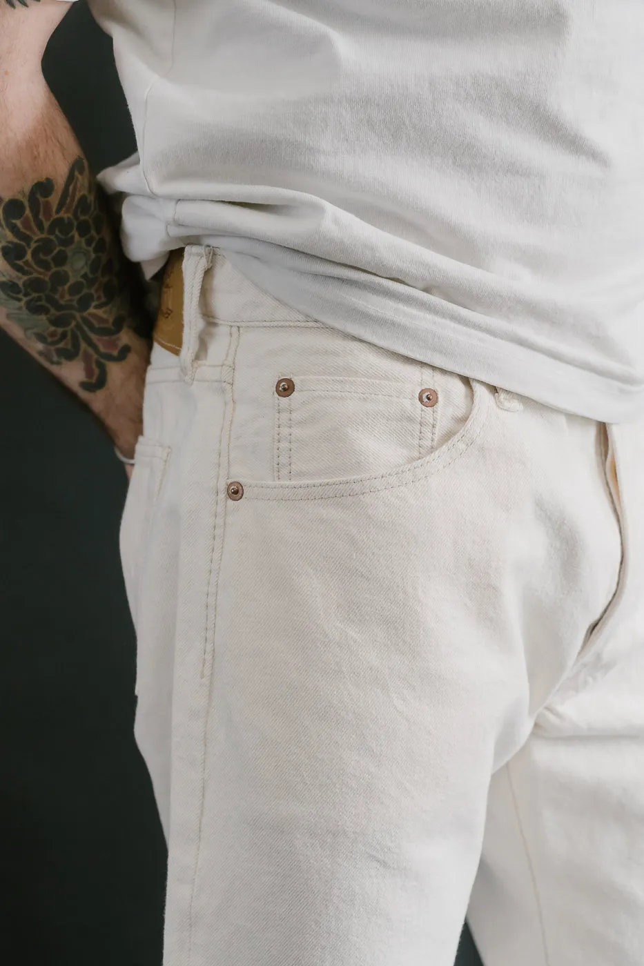 1172-1 - 14oz "Ecru Beige" Selvedge Denim - Regular Straight