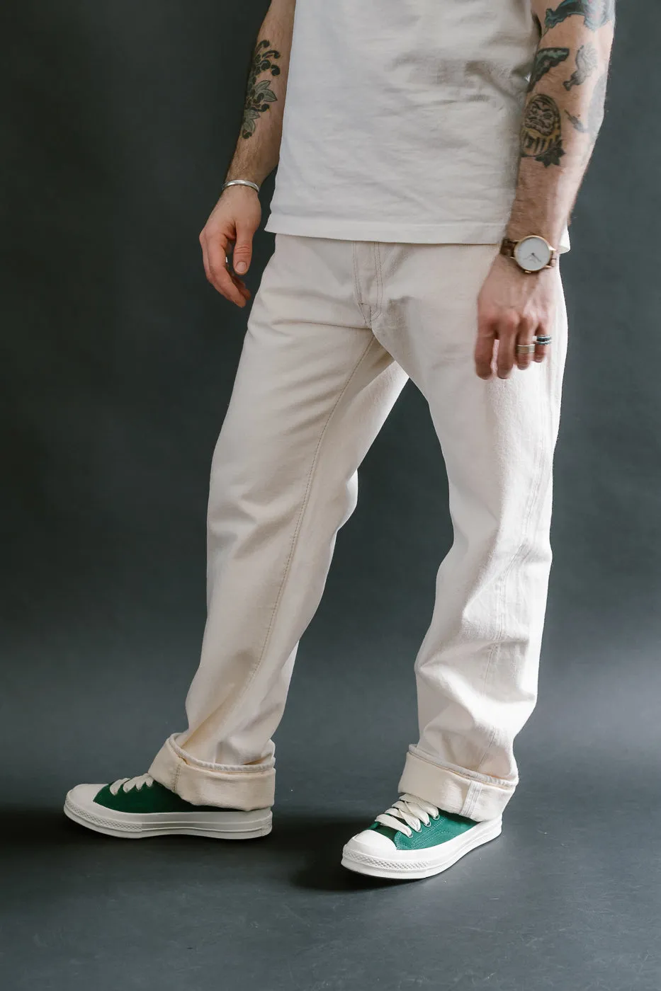 1172-1 - 14oz "Ecru Beige" Selvedge Denim - Regular Straight