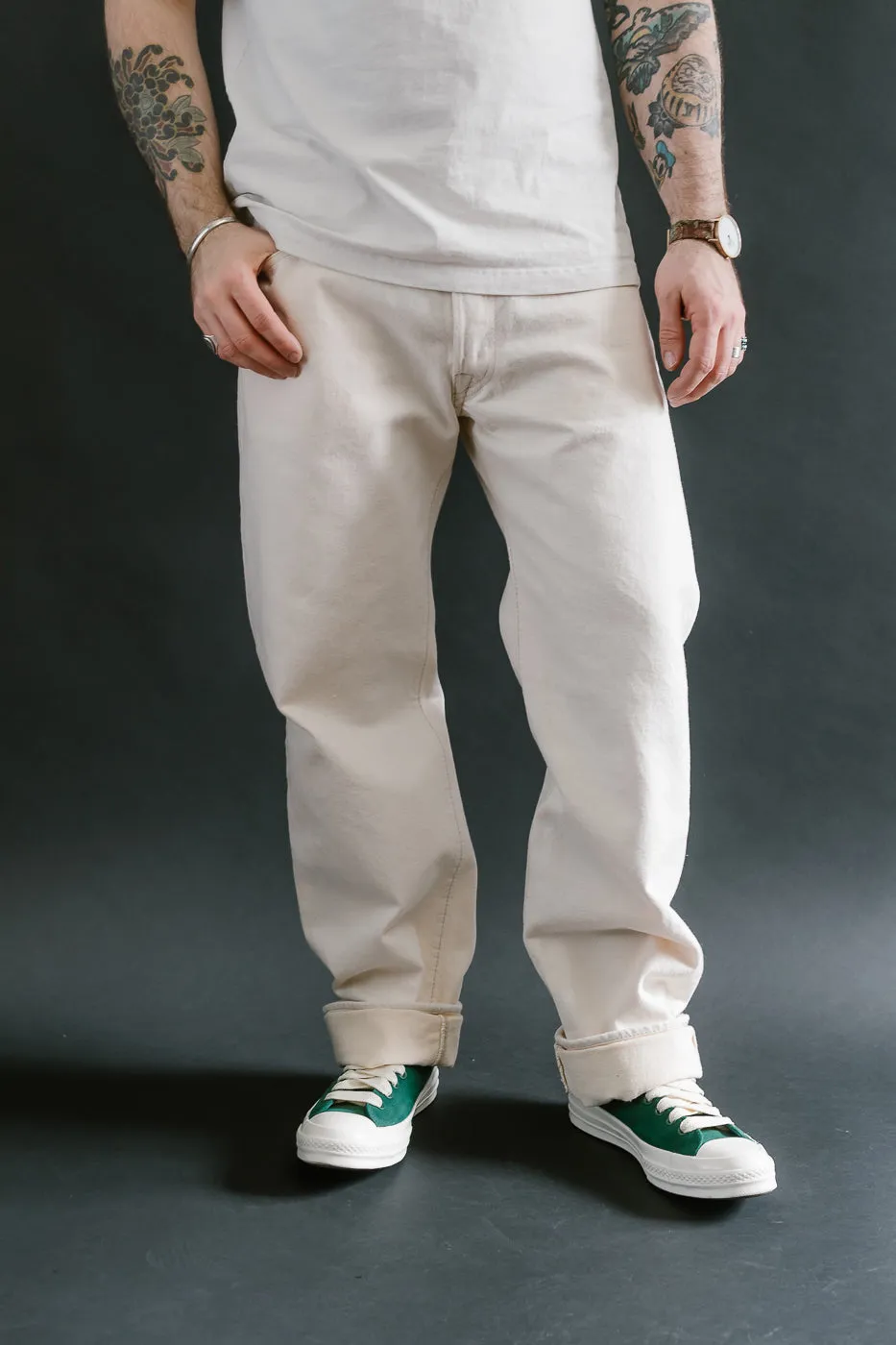 1172-1 - 14oz "Ecru Beige" Selvedge Denim - Regular Straight
