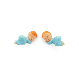 12 Miniature 1 inch Red Hair Baby Figurines Favors Decor