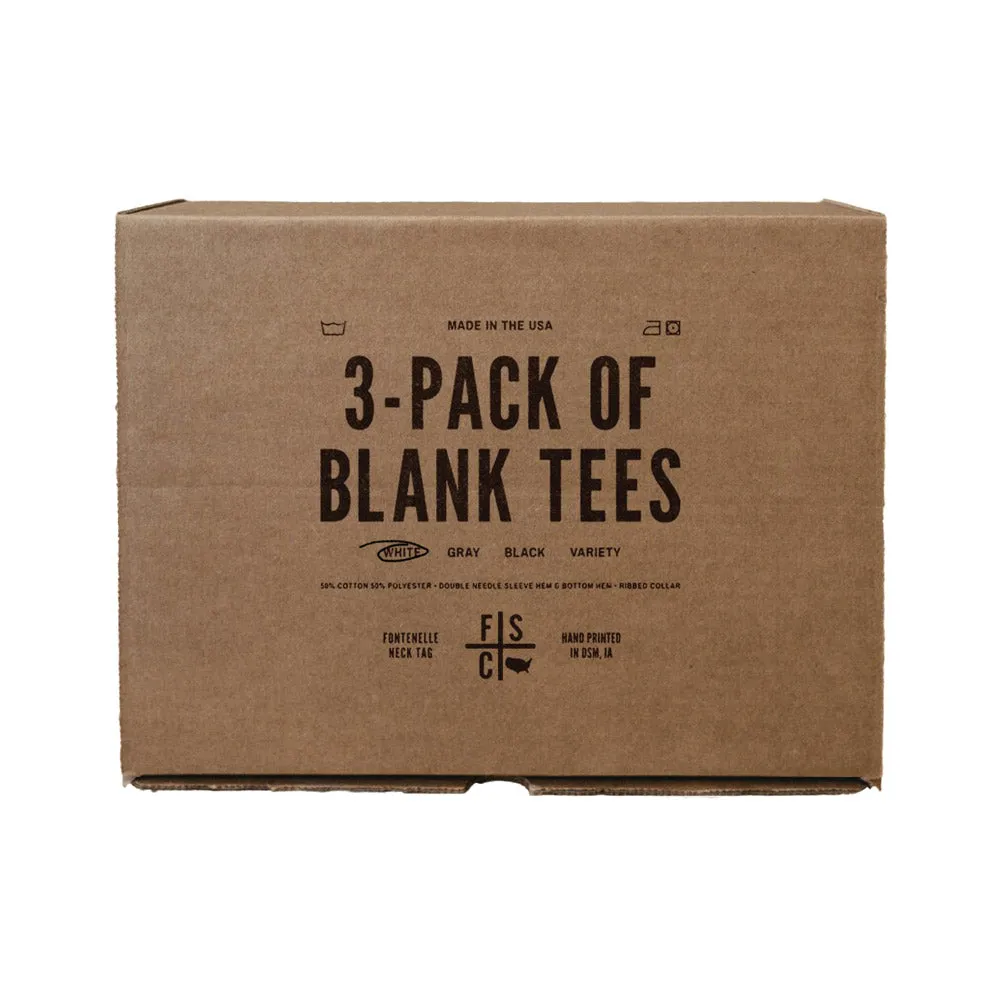 3-Pack Blank Tees | White