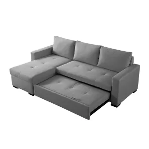 3-Seater Sofa Bed Set Storage Corner Futon Fabric Lounge Chaise Couch