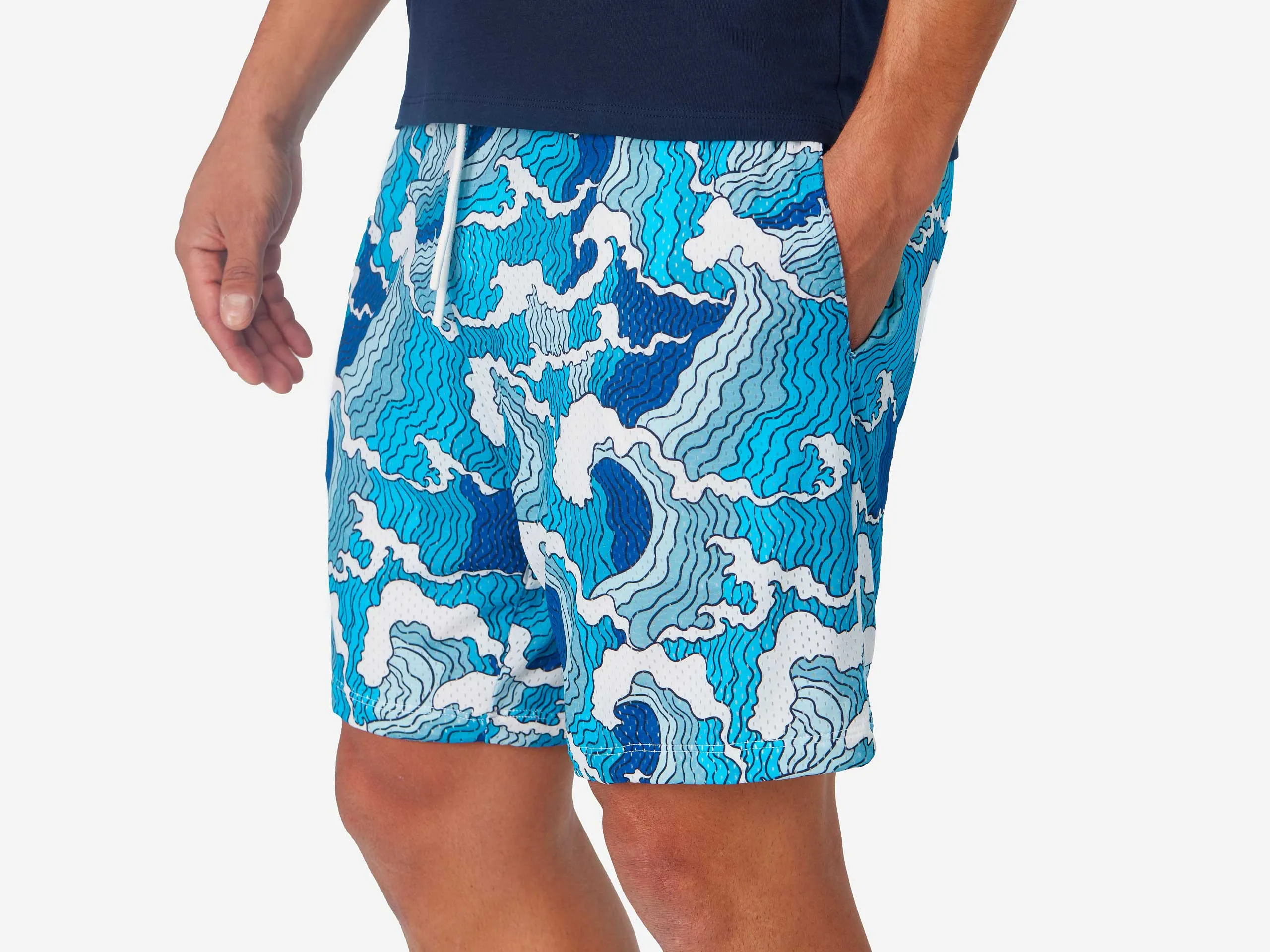 6" Pocket Lounge Short ~ Waves