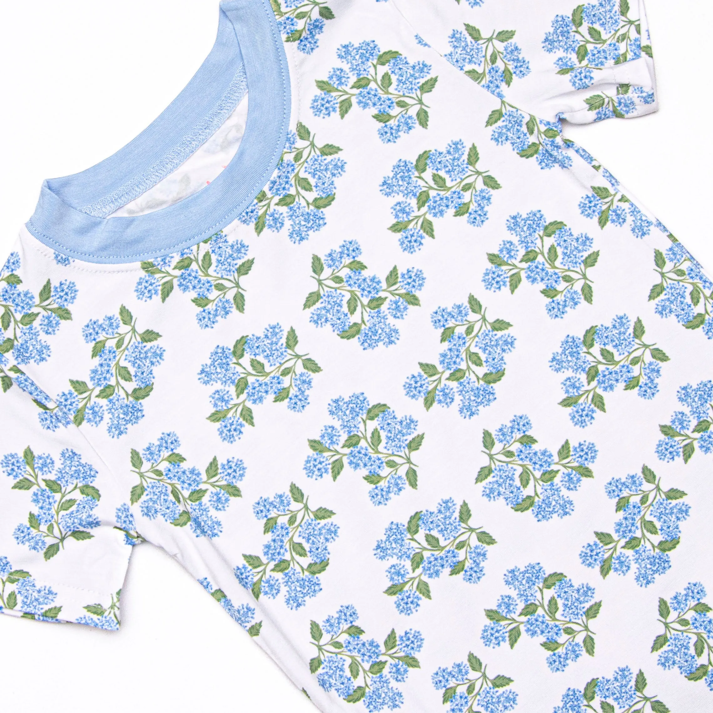 Abundant Arrangement Bamboo Pajama Short Set, Blue