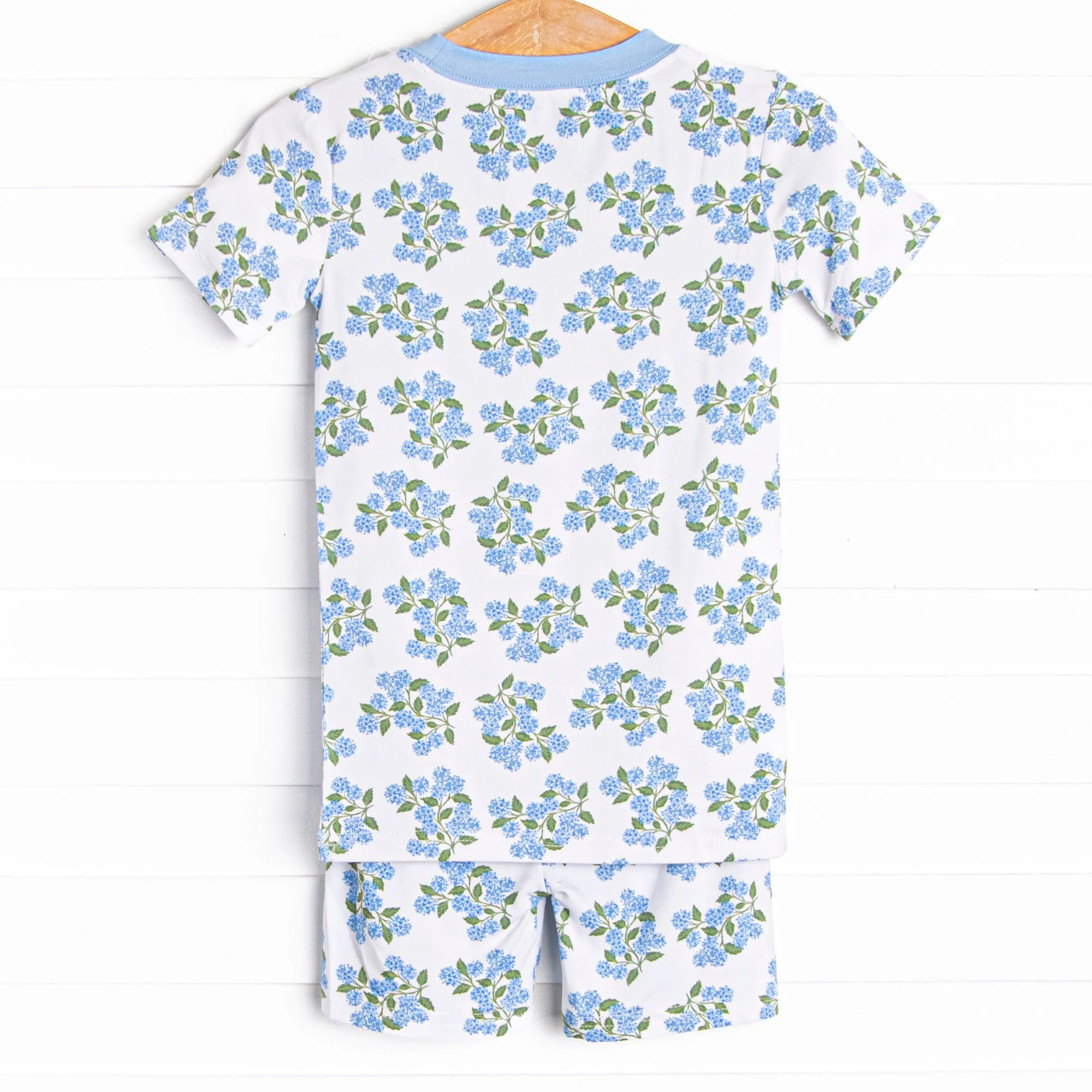 Abundant Arrangement Bamboo Pajama Short Set, Blue
