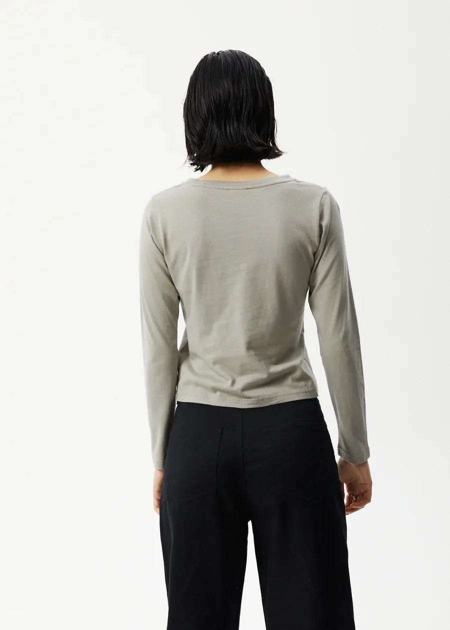 Afends Lily Long Sleeve Graphic T-Shirt OLIVE
