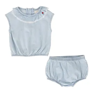 Analogie Girls Fringe Set - Light Wash (Lightweight Denim Collection)