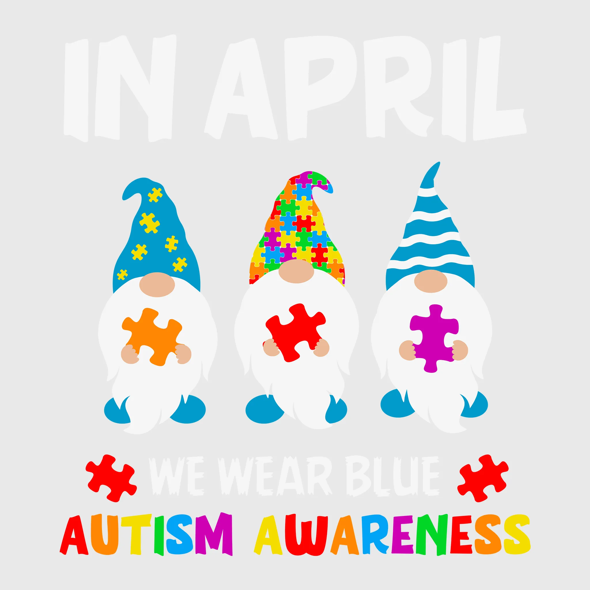 Autism Awareness Gnome Transfer
