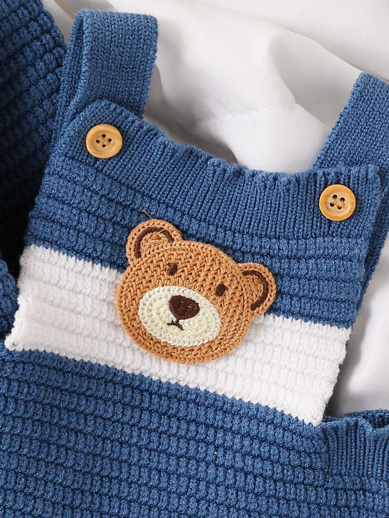 Baby Boy Casual Daily Fashion Cute All-Match Cardigan And Contrast Color Sweater Bib Pants Sweater Set, Autumn/Winter-FD