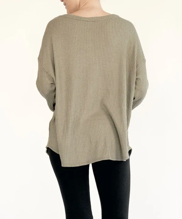 BAMBOO waffle oversize pullover