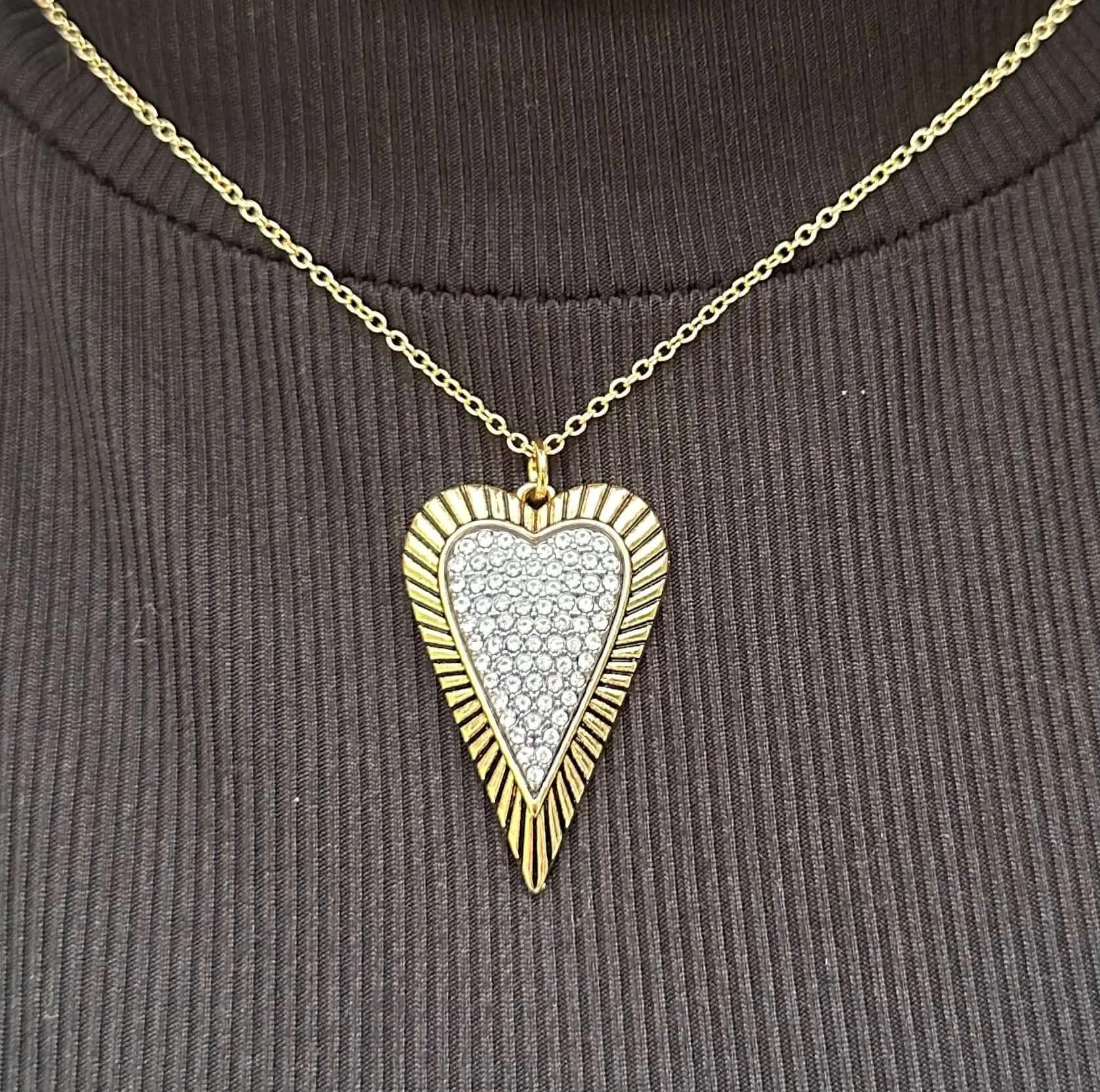 Battle Heart Necklace 16"