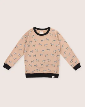 Beige Zebra Print Sweatshirt