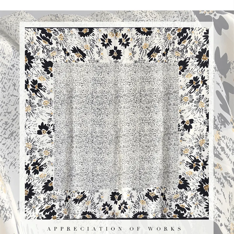 Black and White Temperament Satin Scarf Shawl Dual-Use