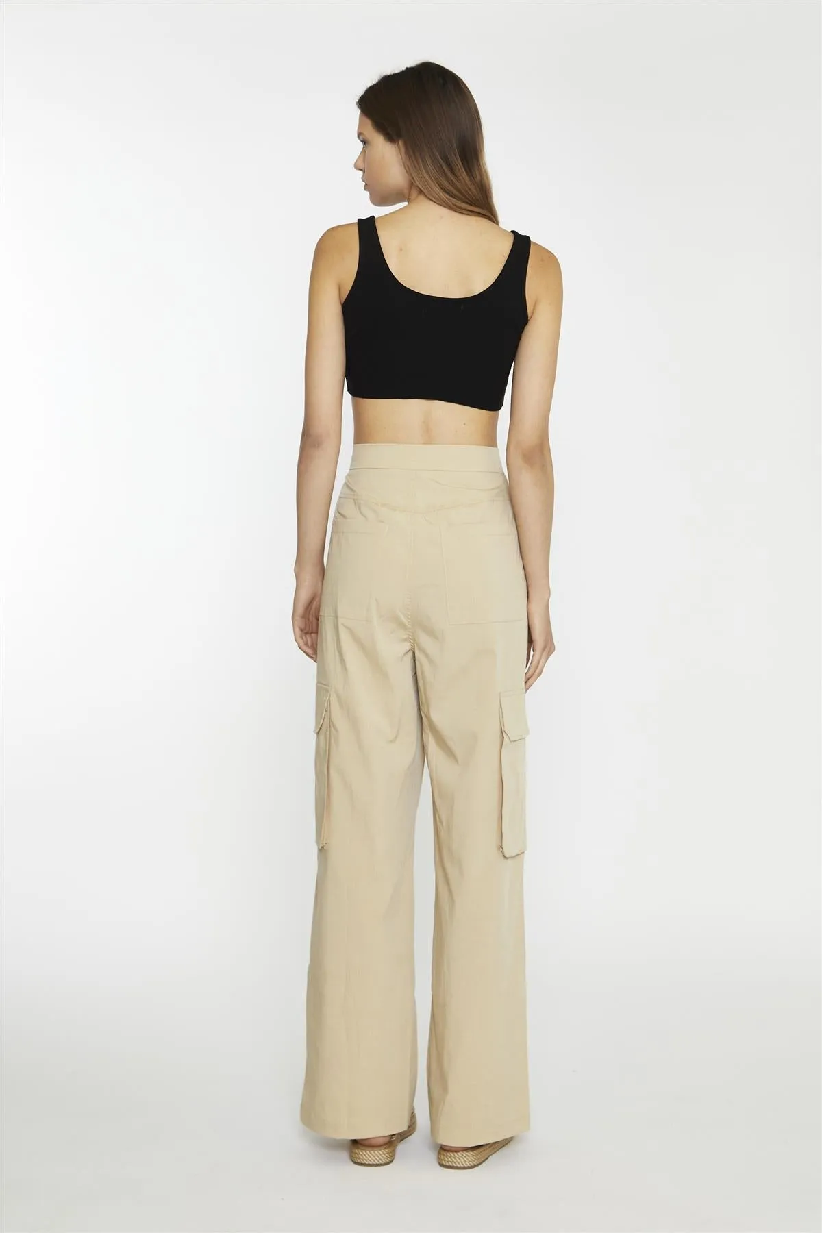 Black Button-Front Crop-Top