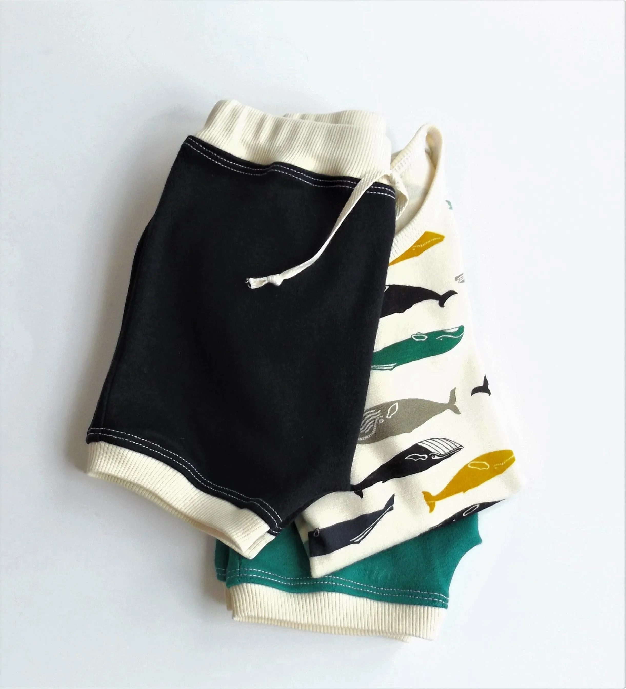 Black Color Block Shorts