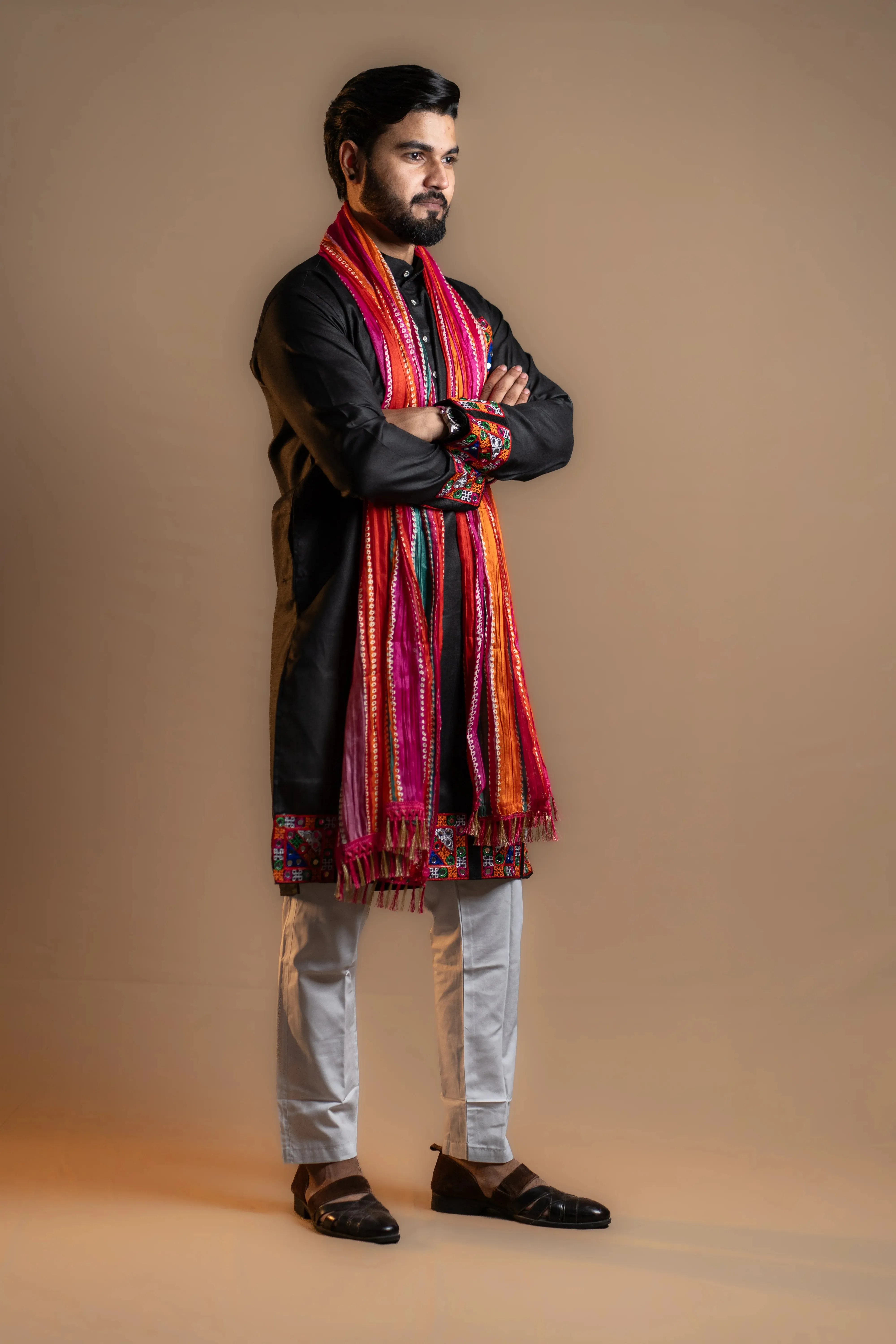 Black Kurta Navratri Set for Men