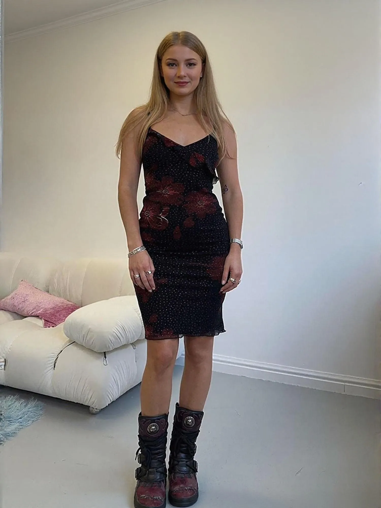 Black Mesh Bodycon Dress