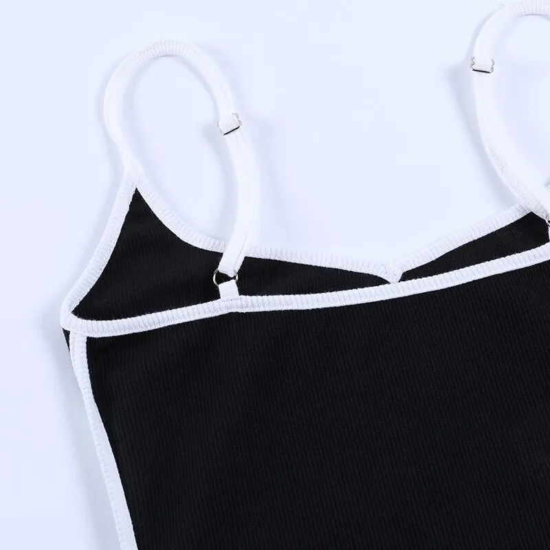 Black Spaghetti Strapped Mini Dress