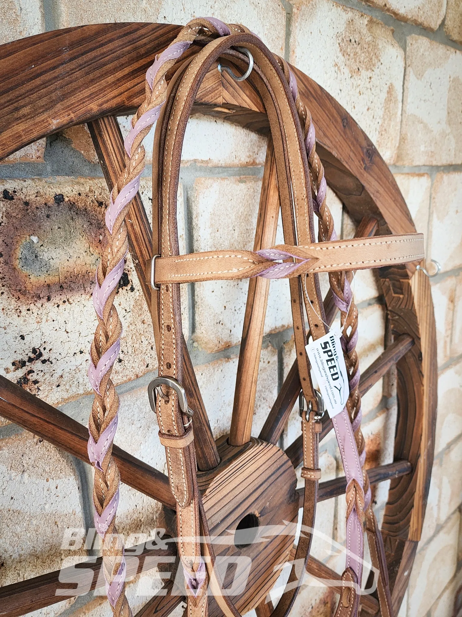 Bling & Speed Purple Twisted Bloodknot Bridle with matching Barrel Reins