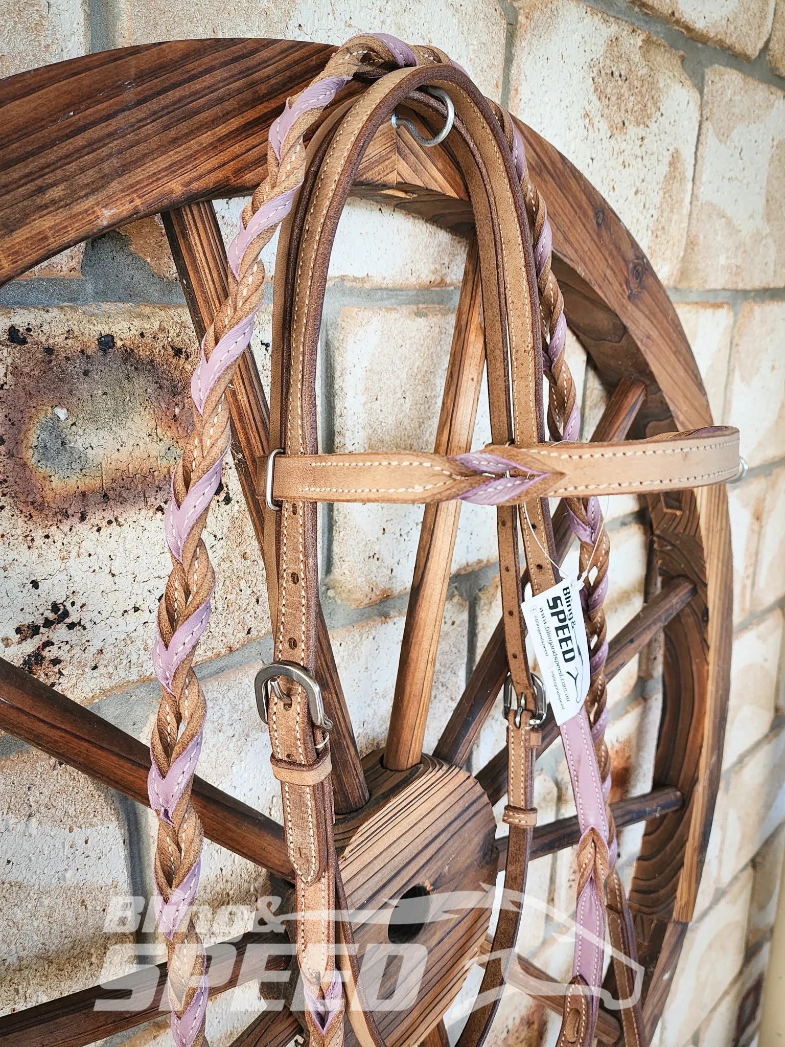 Bling & Speed Purple Twisted Bloodknot Bridle with matching Barrel Reins