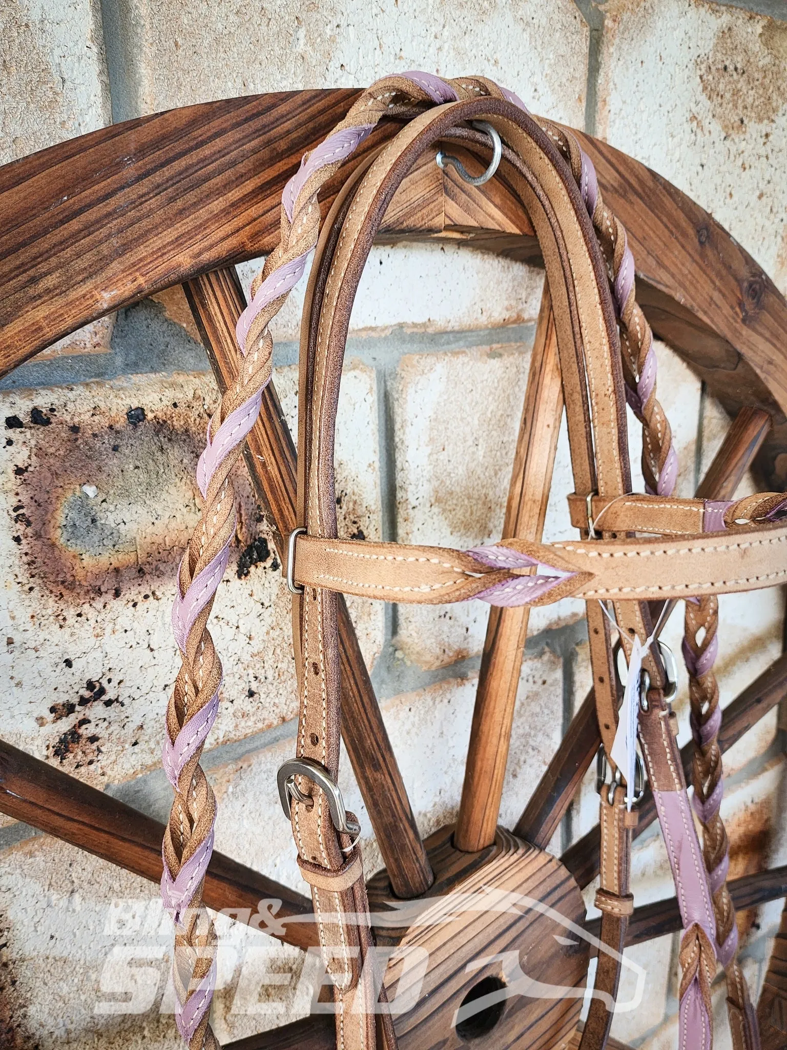 Bling & Speed Purple Twisted Bloodknot Bridle with matching Barrel Reins
