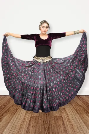 Block print Jaipur skirt burgundy dots WLS