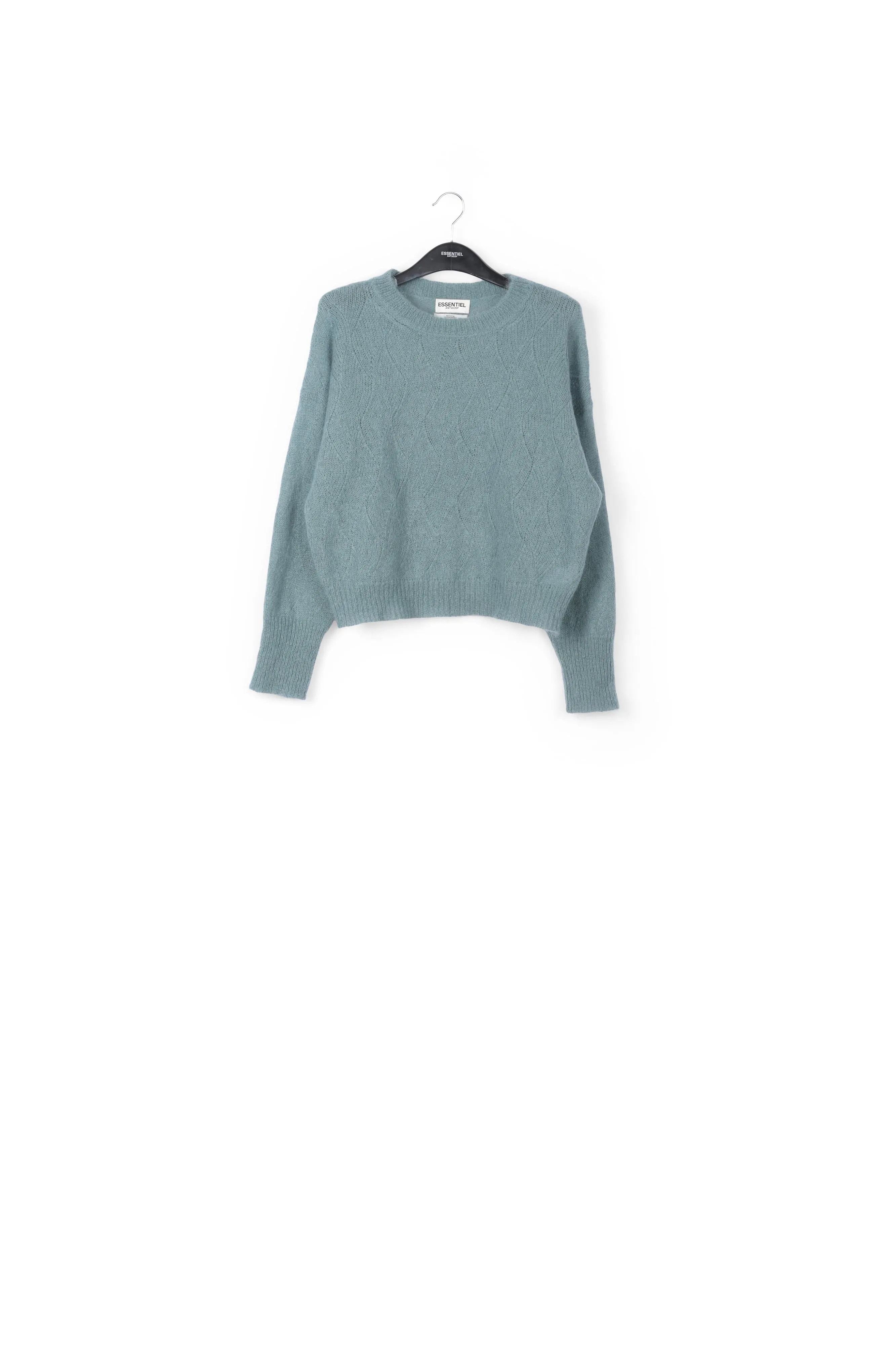 Blue ajour-knitted mohair sweater