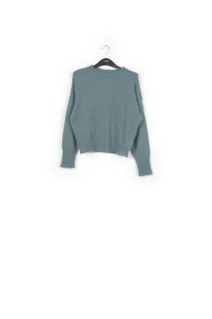 Blue ajour-knitted mohair sweater