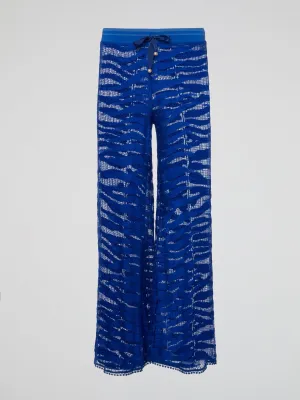 Blue Lace Palazzo Pants