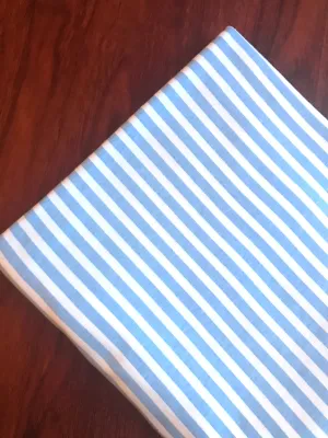 Blue Vertical Stripe Cotton Jersey