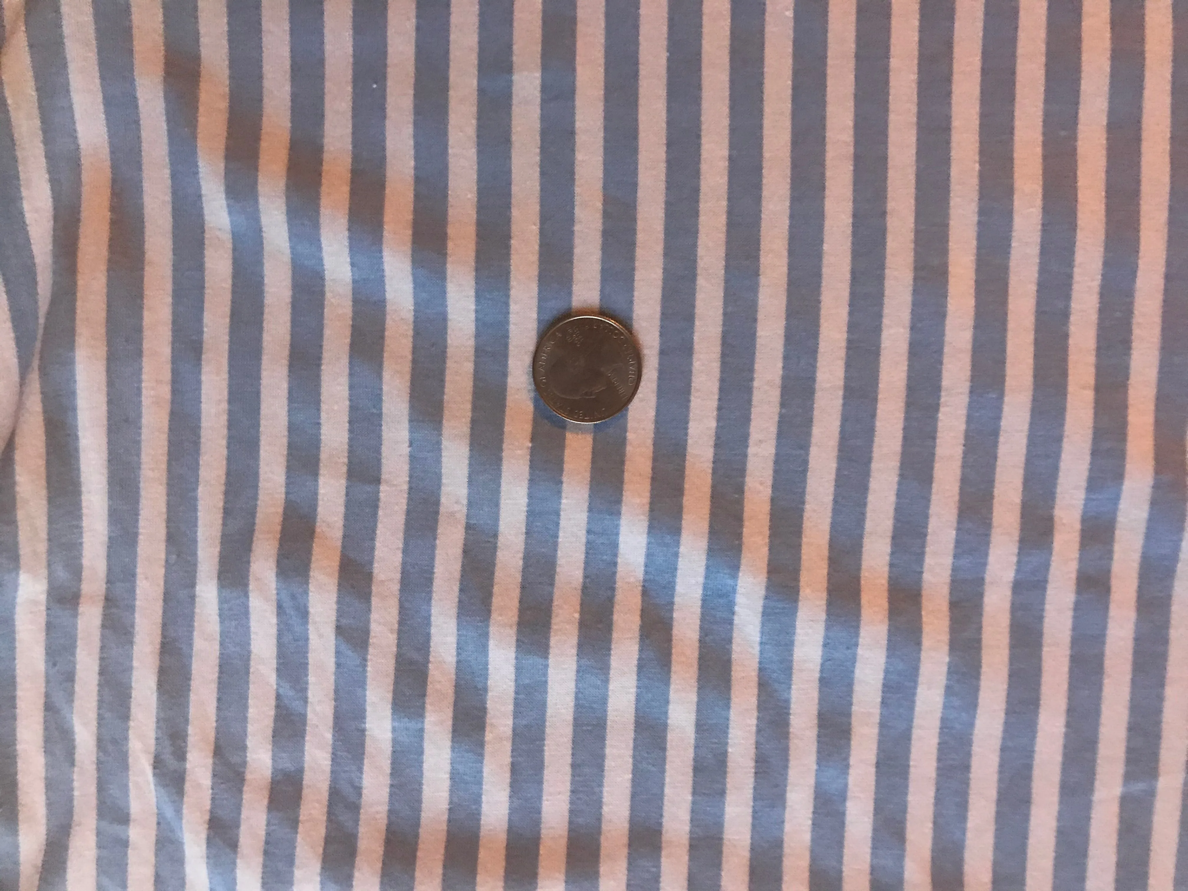 Blue Vertical Stripe Cotton Jersey