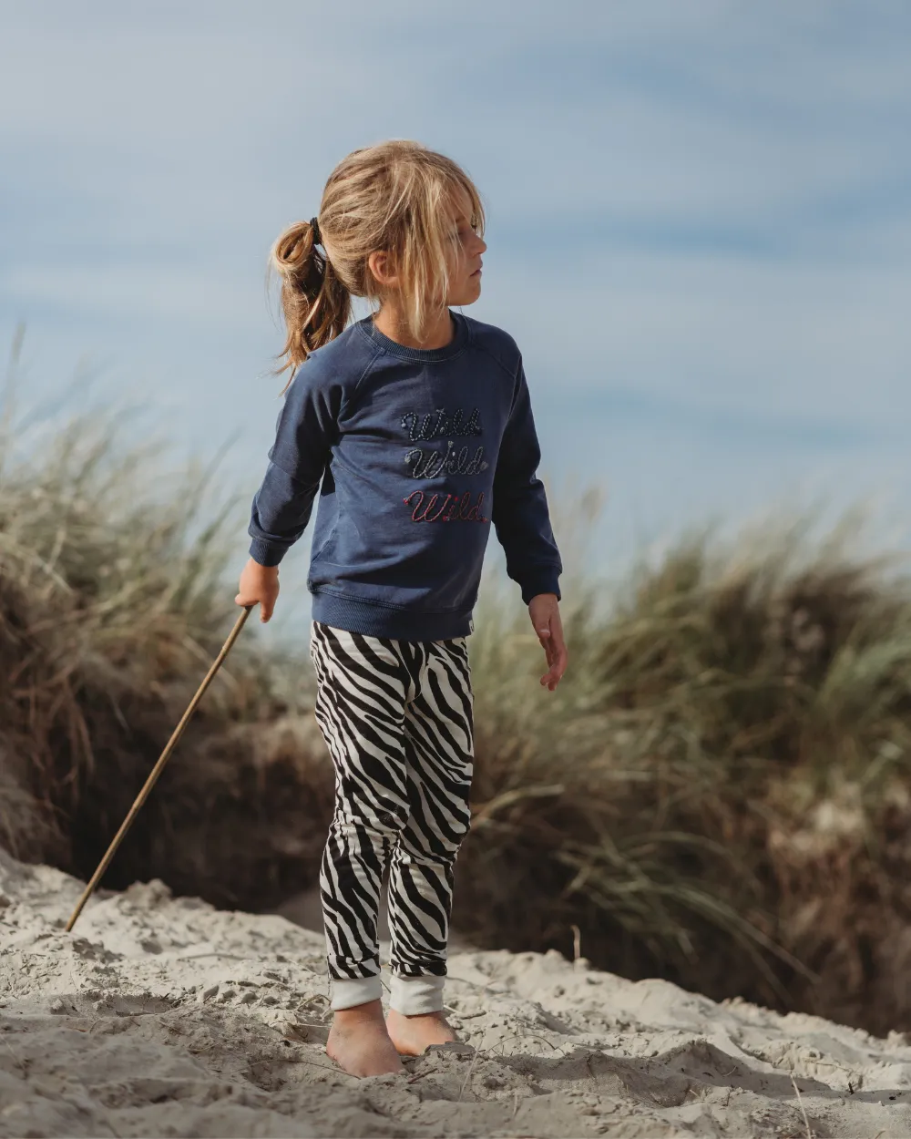Blue Wild Slogan Print Sweatshirt