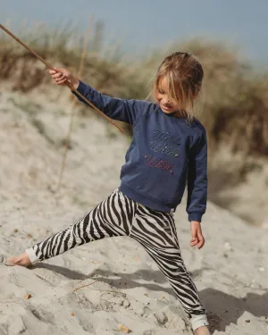 Blue Wild Slogan Print Sweatshirt