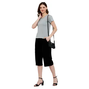 BOX PLEATED CROPPED PANT