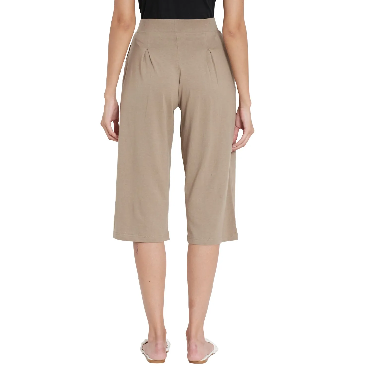 BOX PLEATED CROPPED PANT