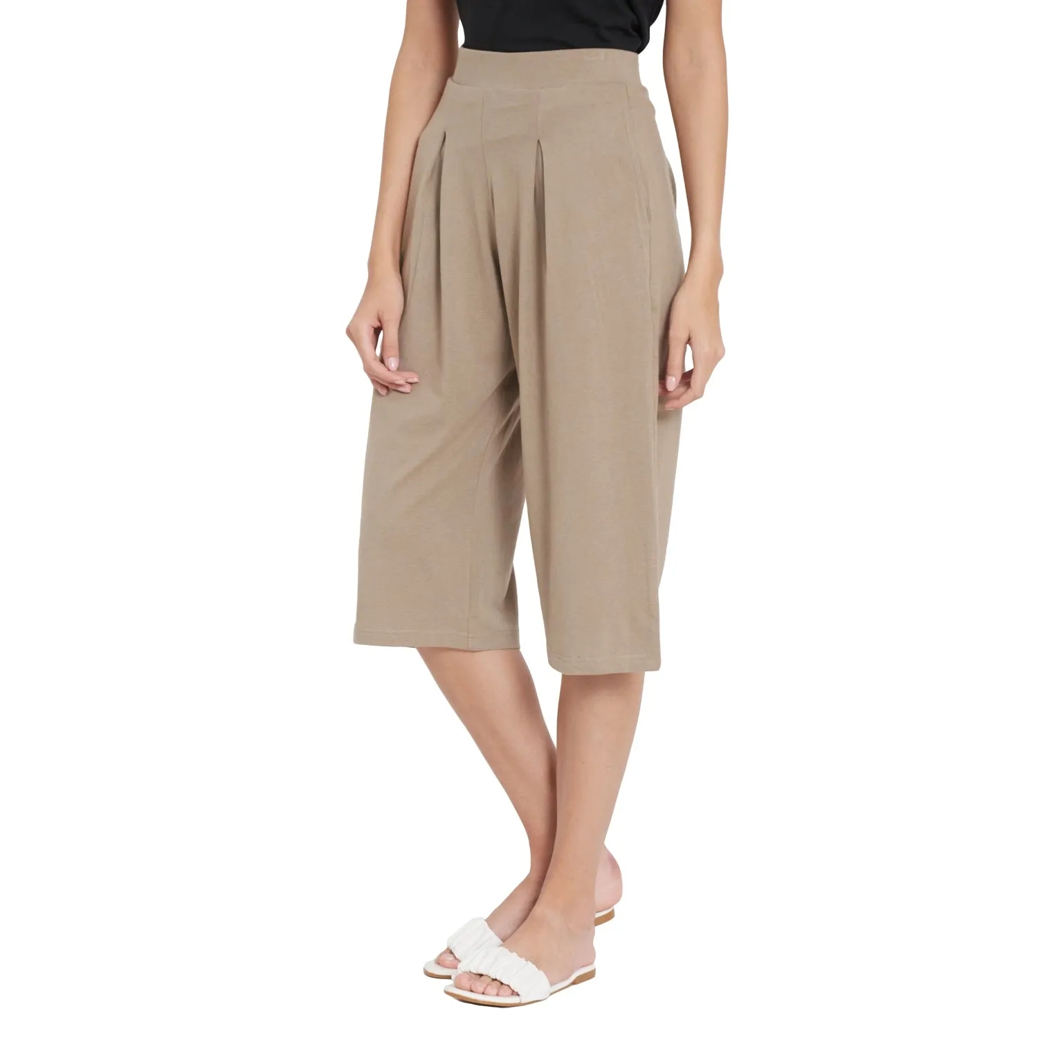 BOX PLEATED CROPPED PANT