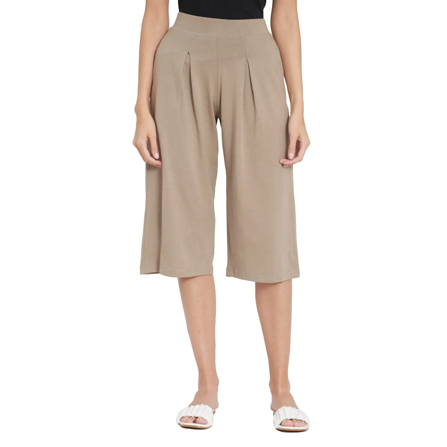 BOX PLEATED CROPPED PANT