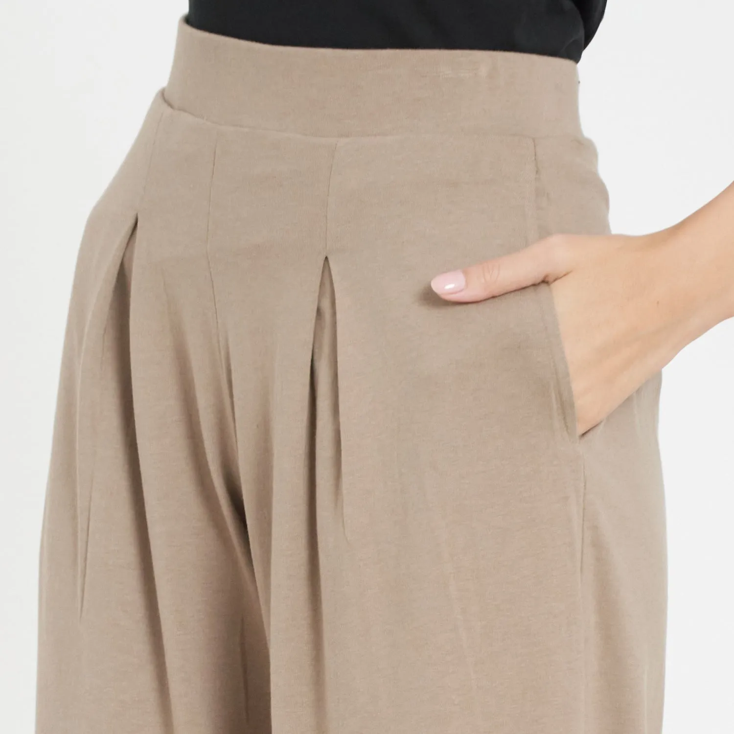 BOX PLEATED CROPPED PANT