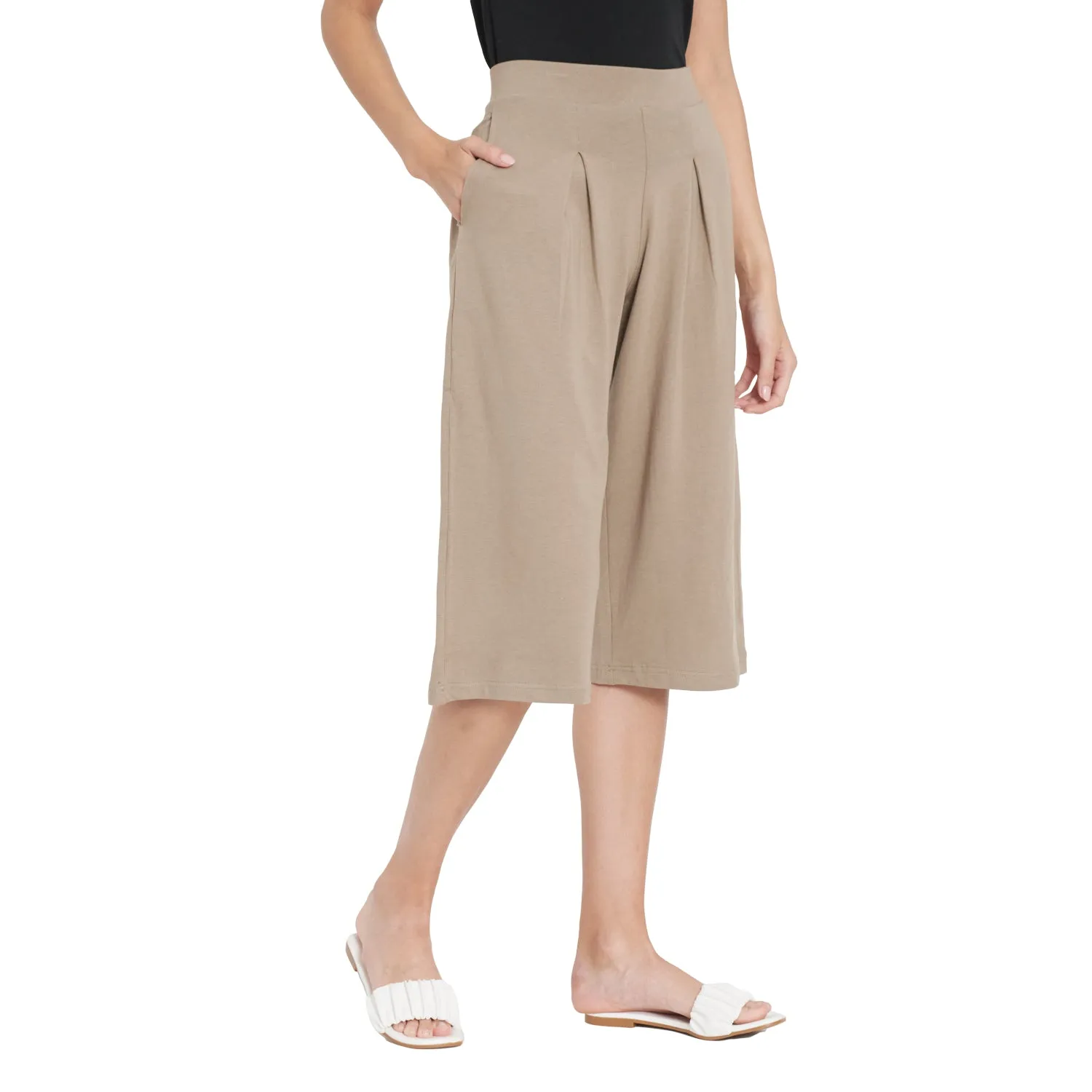 BOX PLEATED CROPPED PANT