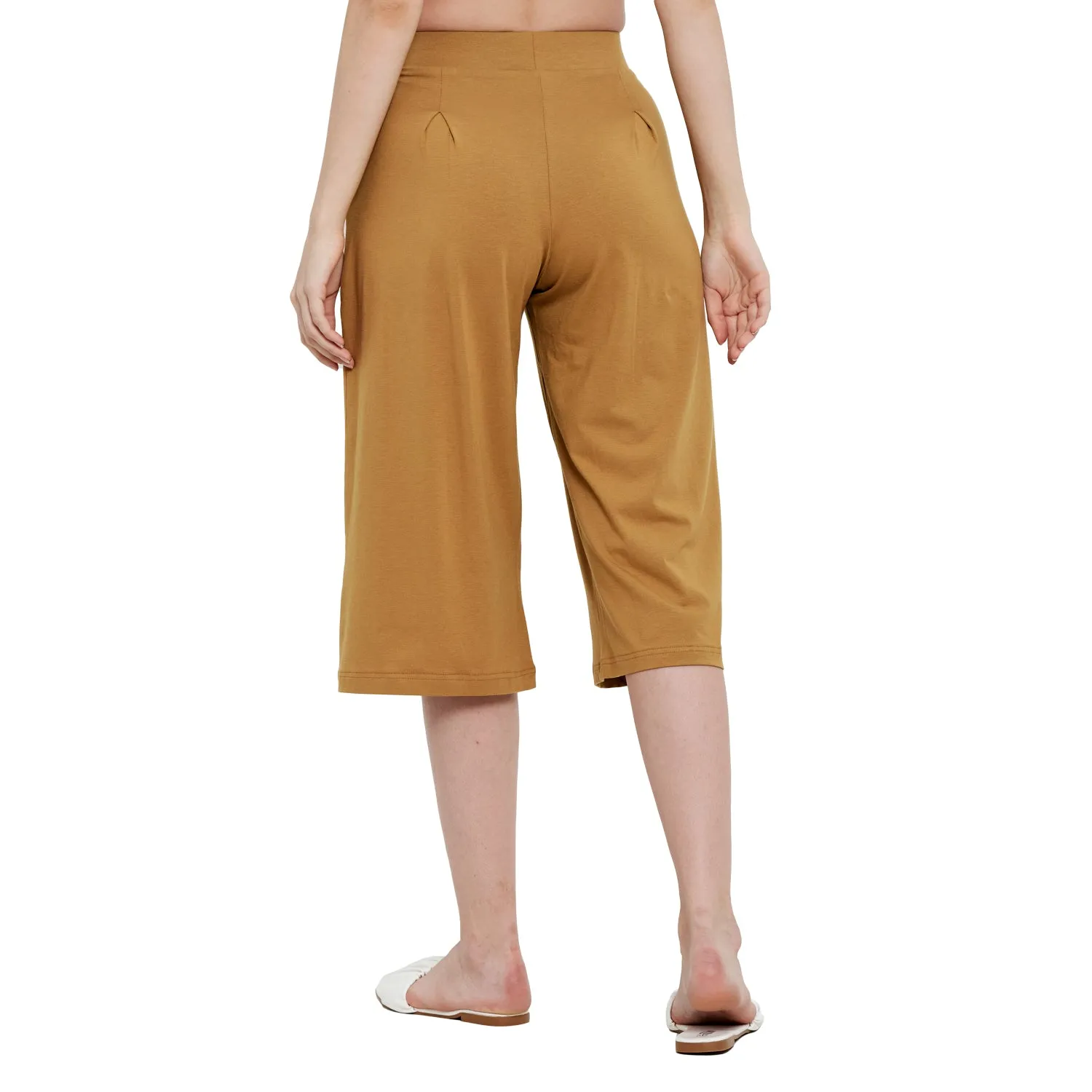 BOX PLEATED CROPPED PANT