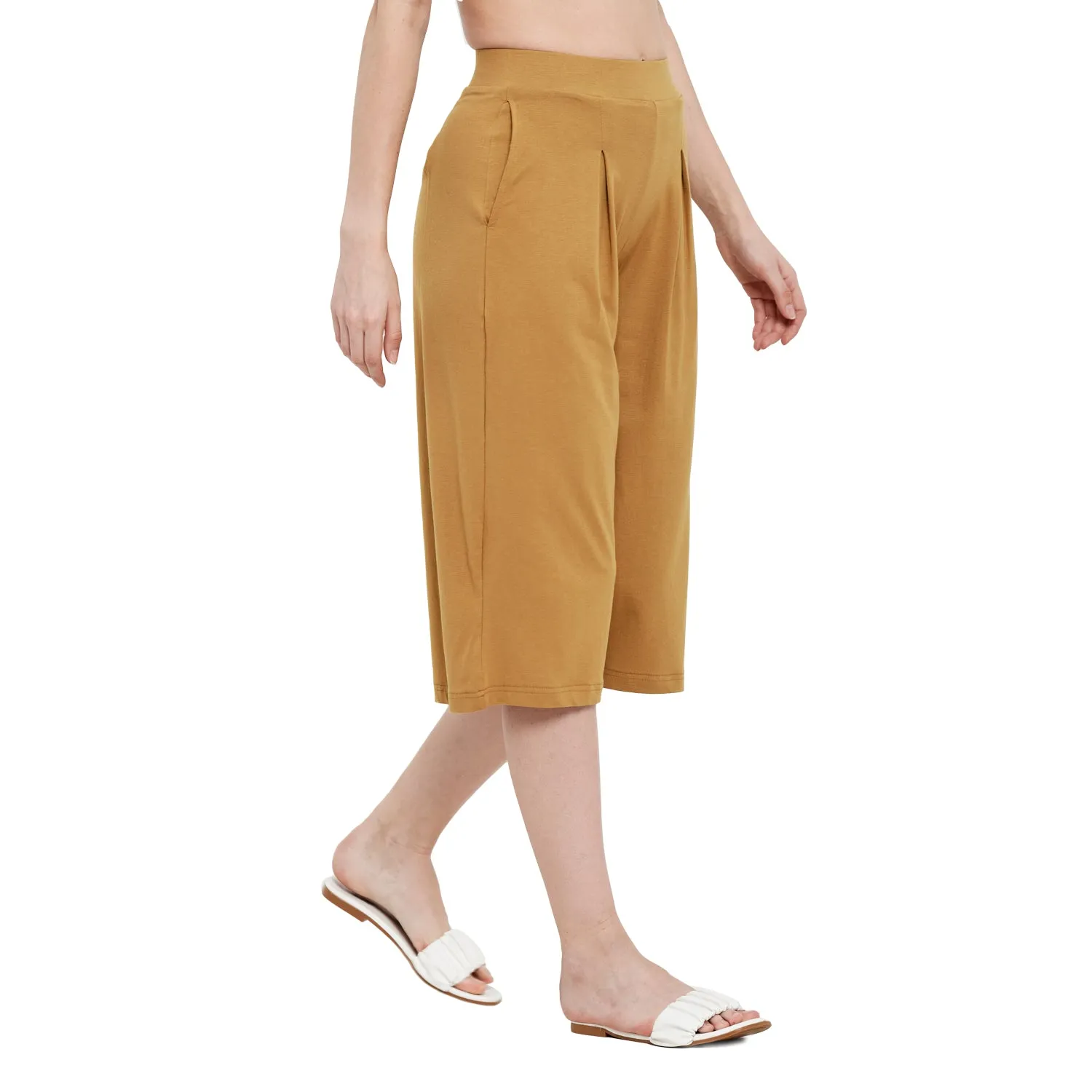 BOX PLEATED CROPPED PANT
