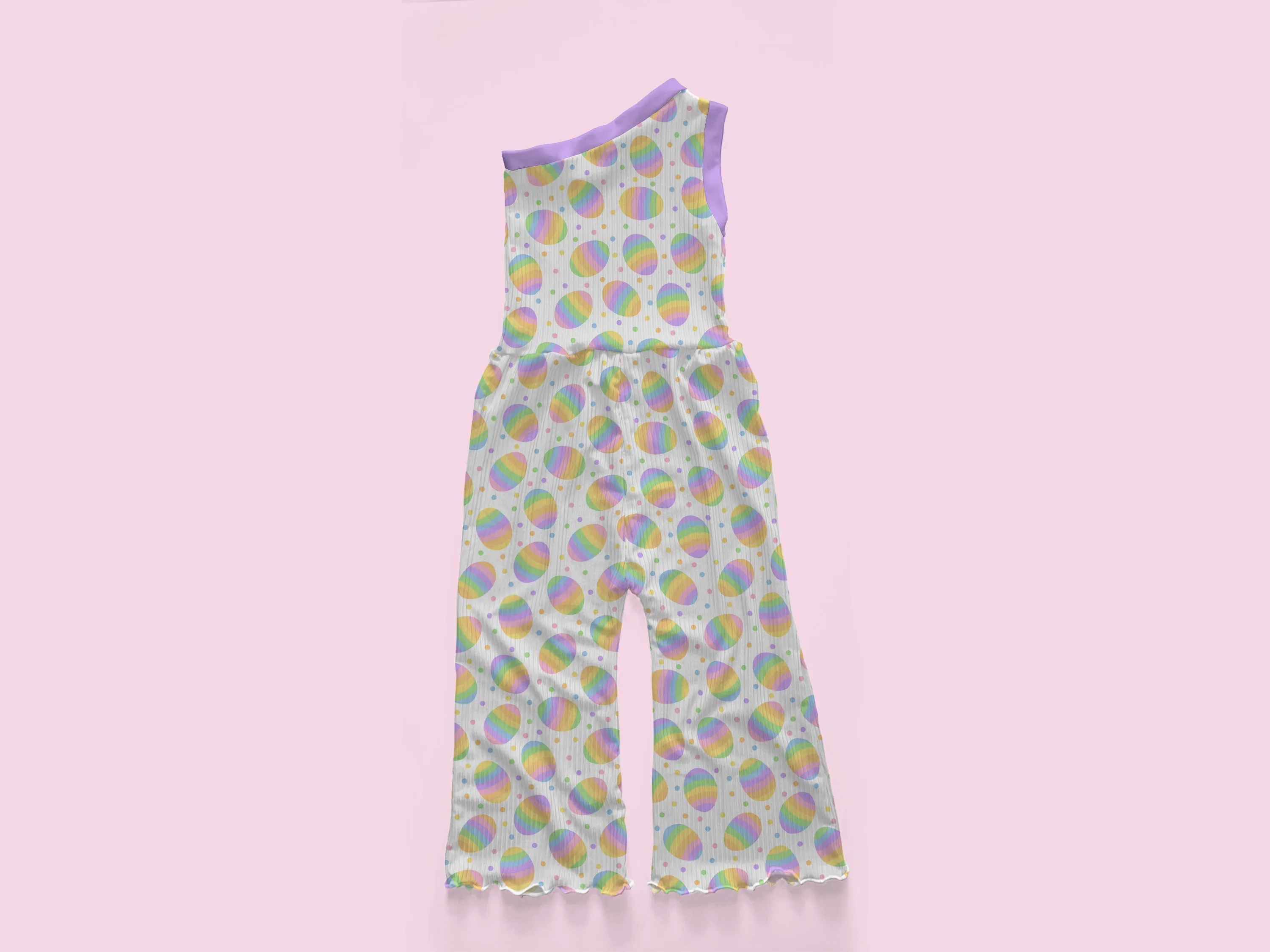 Breezy One Shoulder Pants Romper Mock Up, Realistic Mockup for Photoshop and Procreate