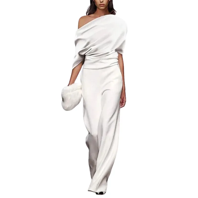 Brooke | Women's Elegant Off-Shoulder Spring Jumpsuit | Wide-Leg