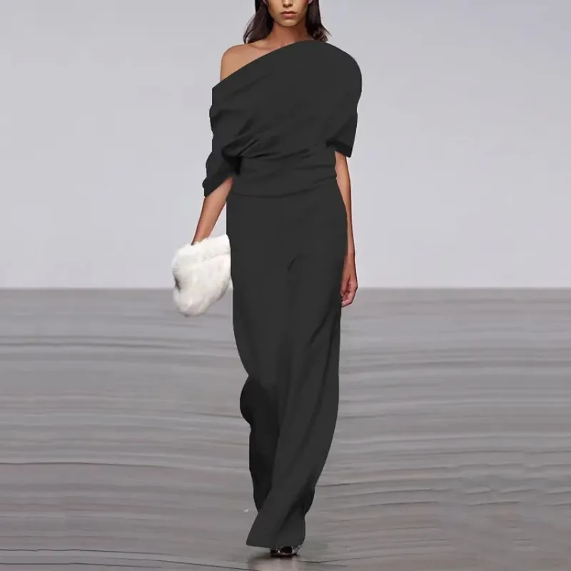 Brooke | Women's Elegant Off-Shoulder Spring Jumpsuit | Wide-Leg