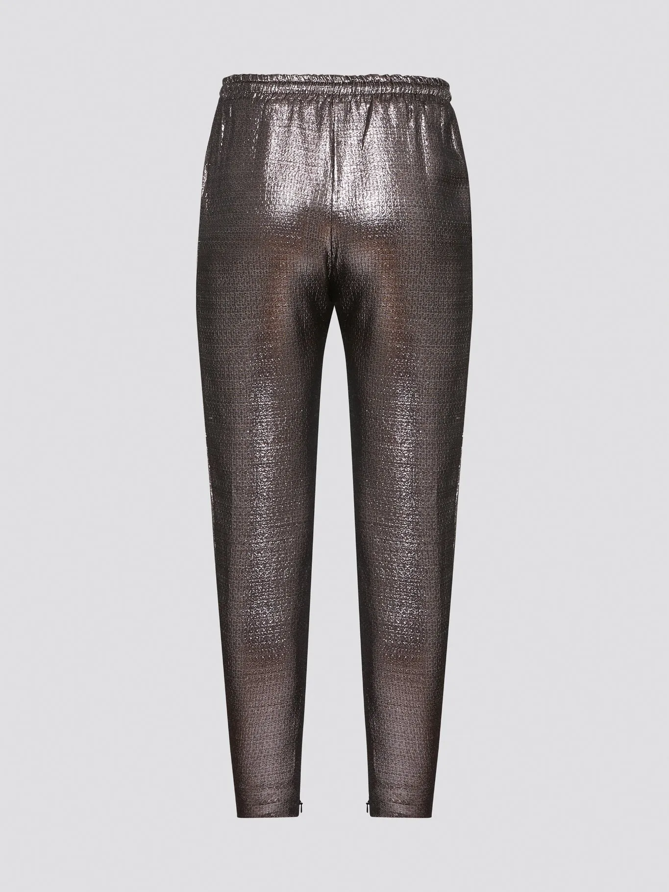 Brown Metallic Drawstring Pants