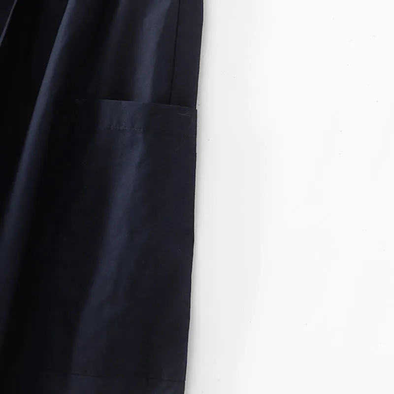 Buddha Stones Irregular Casual Plain 7-8 Length Cotton Linen Women's Wide Leg Pants