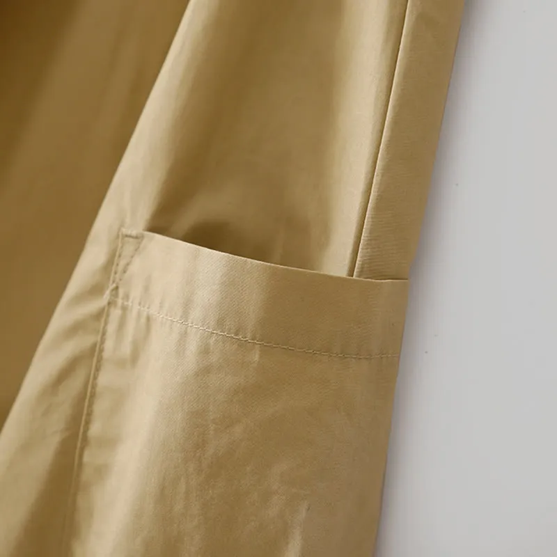 Buddha Stones Irregular Casual Plain 7-8 Length Cotton Linen Women's Wide Leg Pants