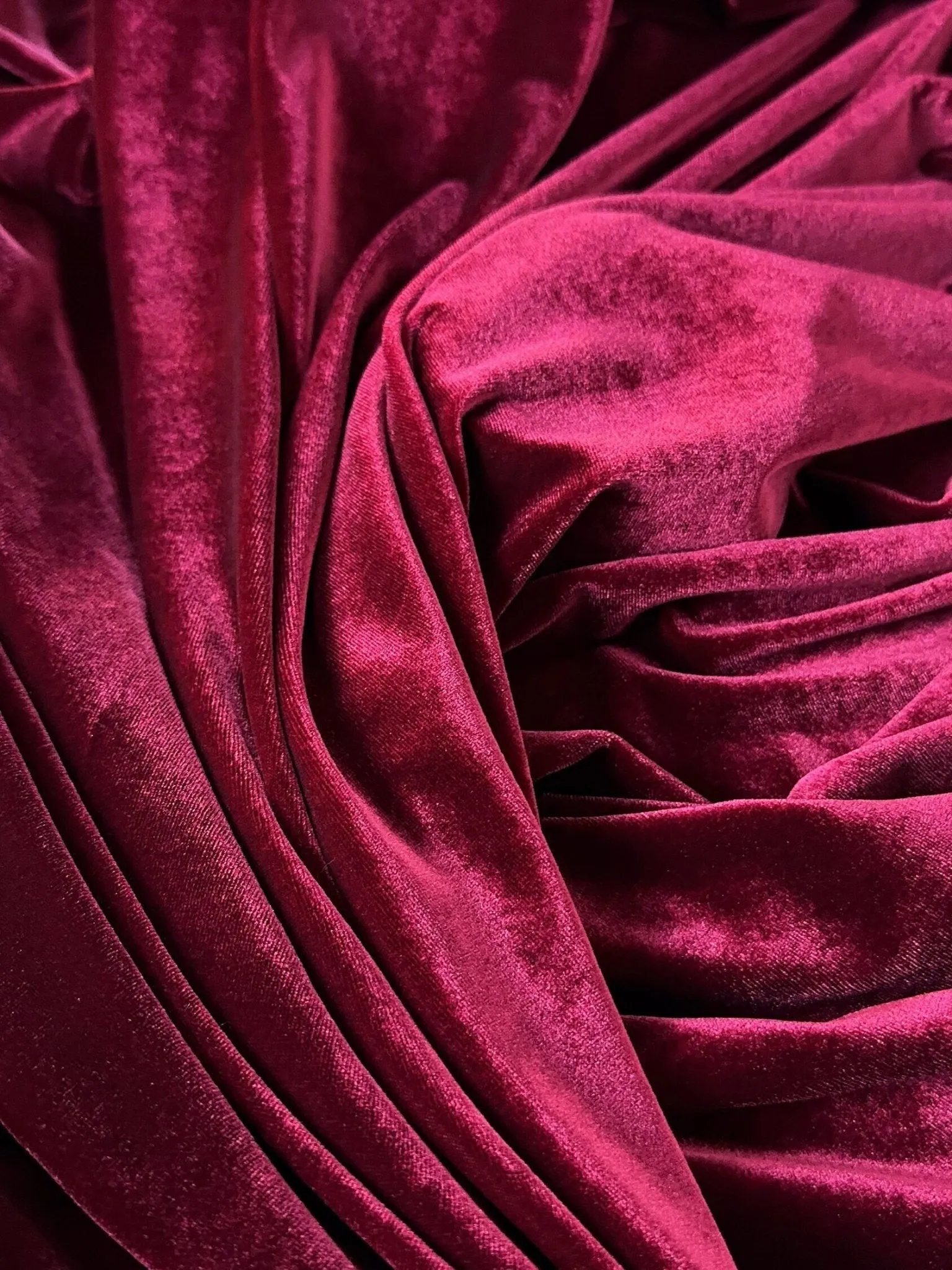 Burgundy Stretch Velvet Fabric