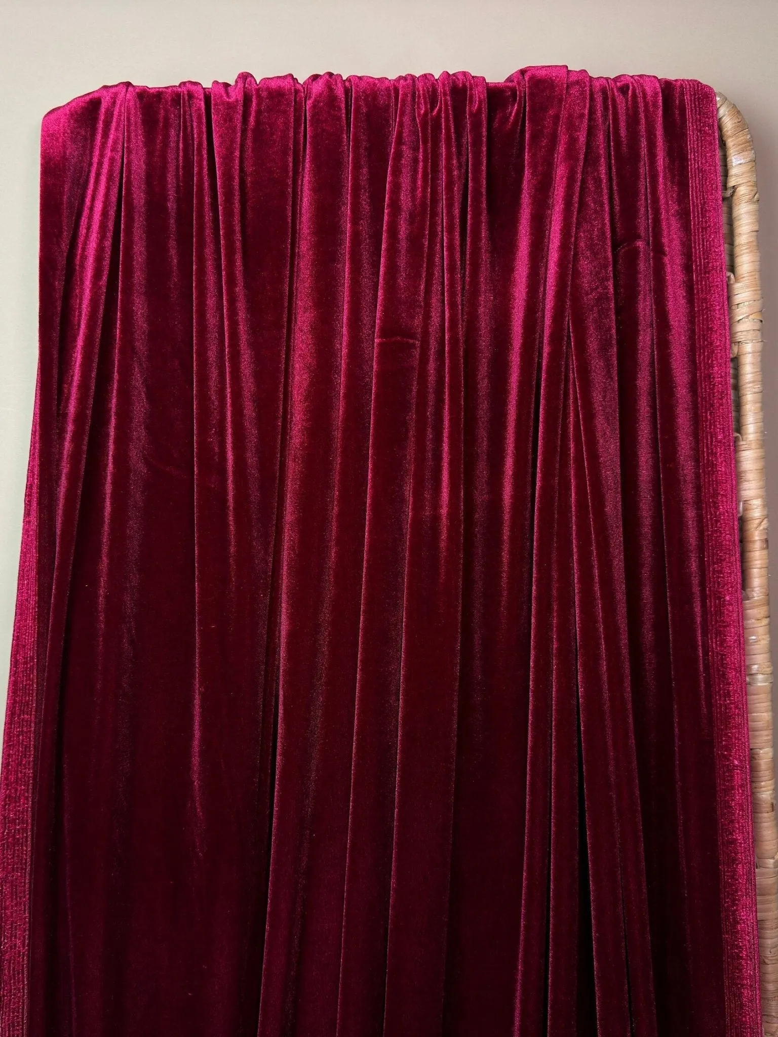 Burgundy Stretch Velvet Fabric