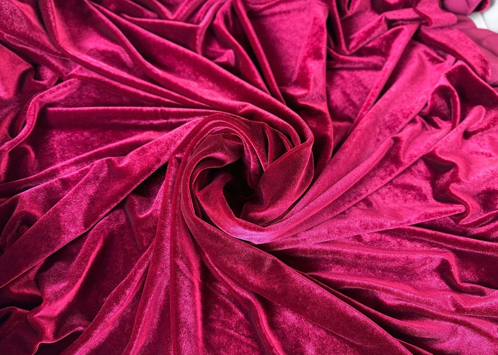Burgundy Stretch Velvet Fabric